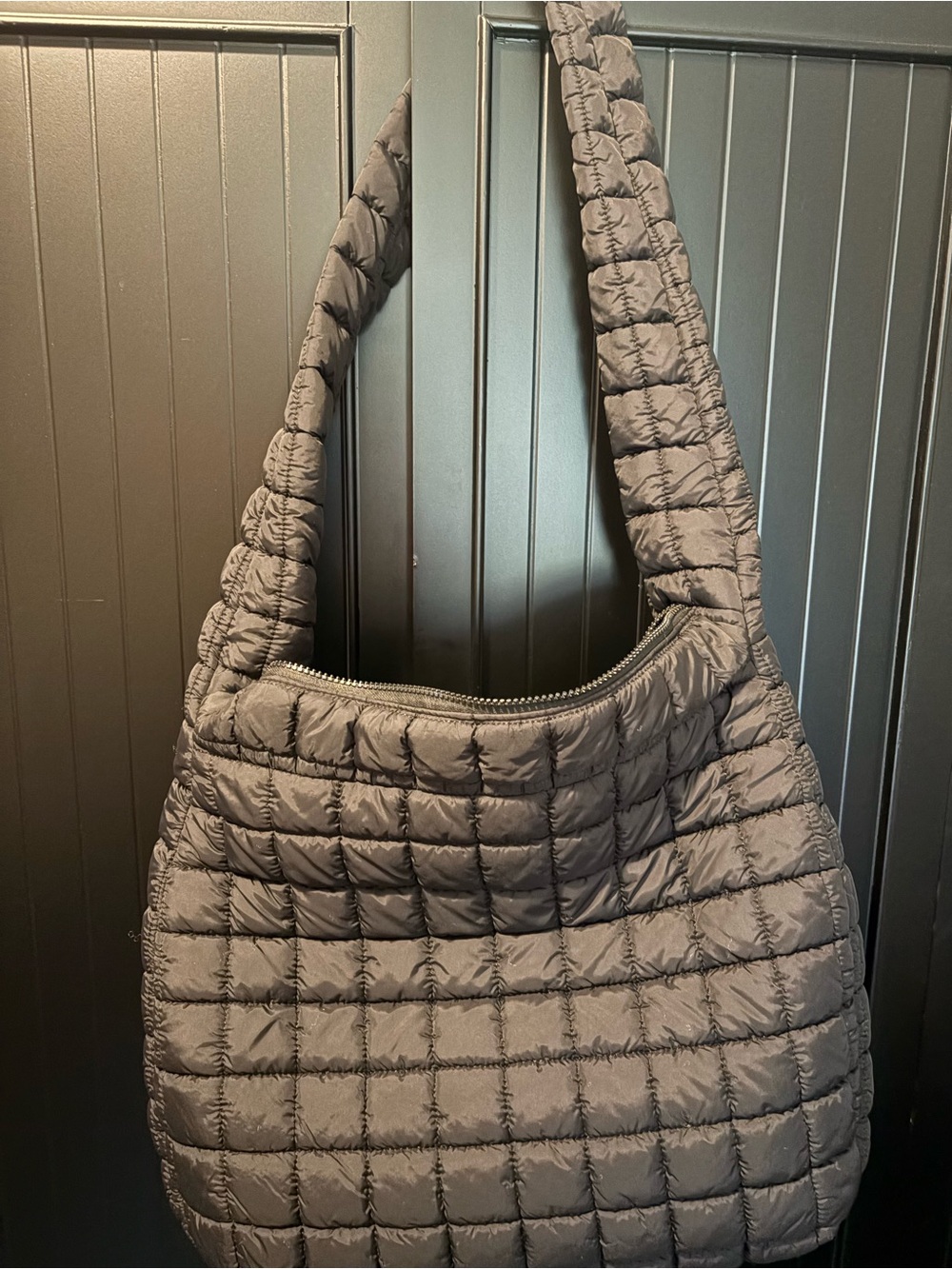 Large Quilted Shoulder Bag in Black - Women Bags - urban expressions